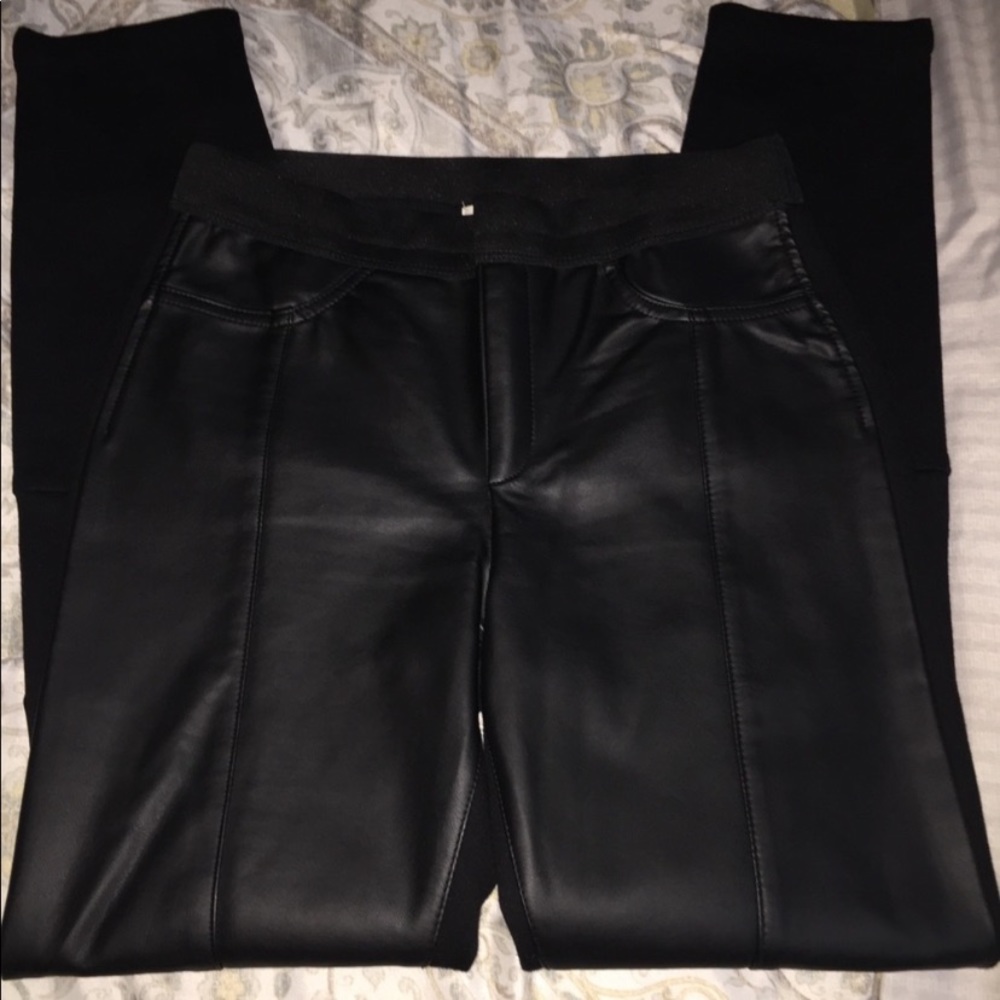 Jessica Simpson black faux leather leggings